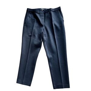 Theory Stretchy Pinstripe Navy Blue Career Work‎ Cropped Pants Women's Size 10